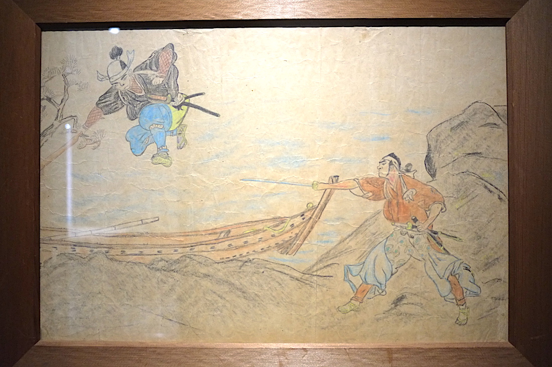 横尾さんが、5歳の時に描いた武蔵と小次郎も特別展示されていた