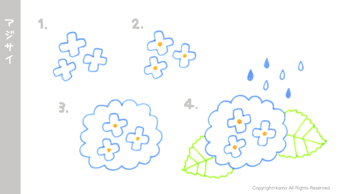 ボールペンで簡単 かわいい 梅雨 イラスト 3選 アジサイ カタツムリ カサ カモ Yahoo Japan クリエイターズプログラム