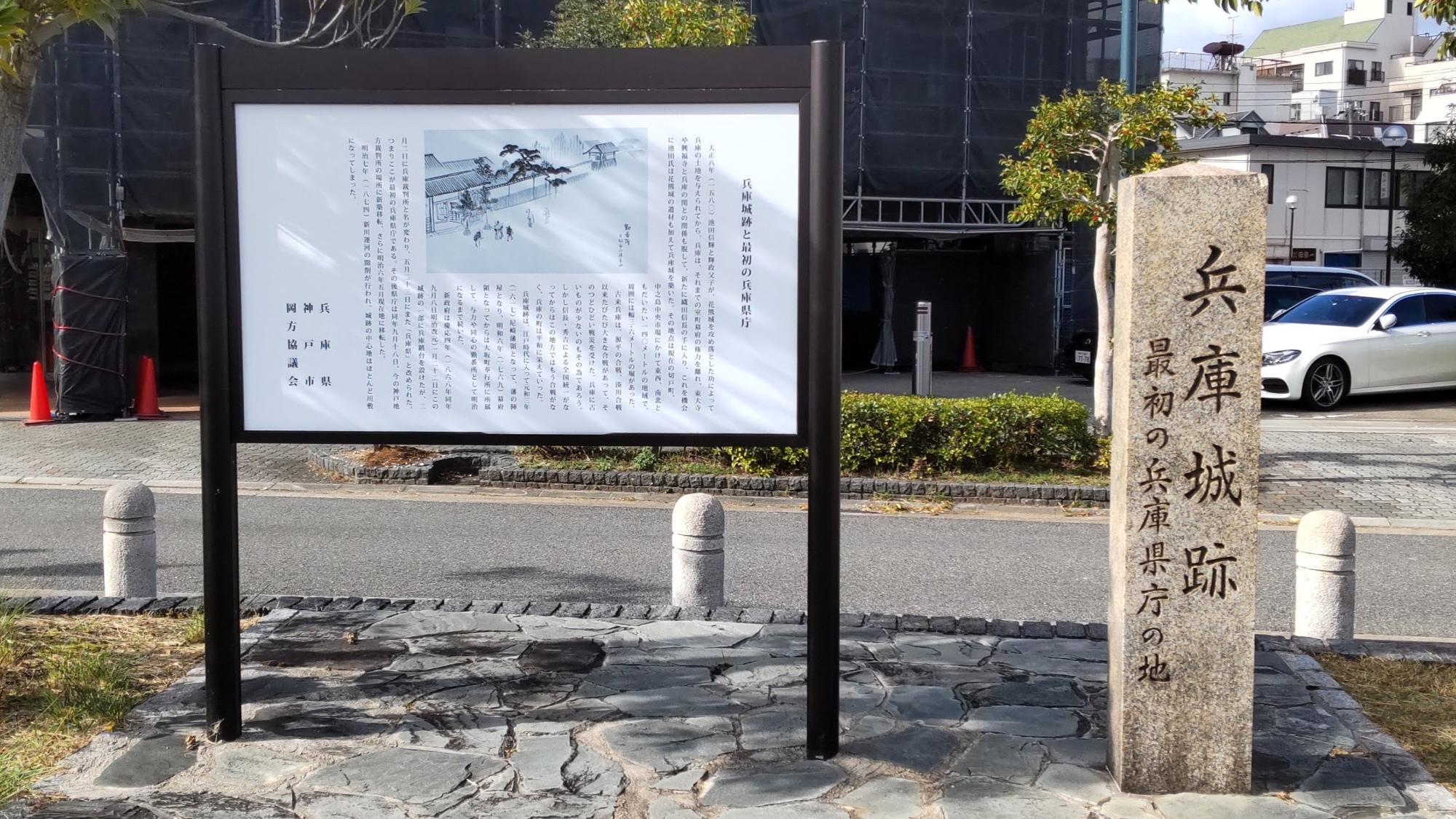 兵庫城跡を示す石碑