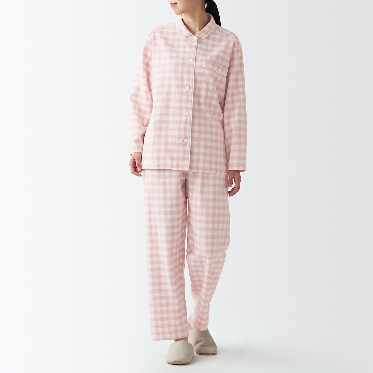 脇に縫い目のないフランネルパジャマ婦人消費税込み3,990円