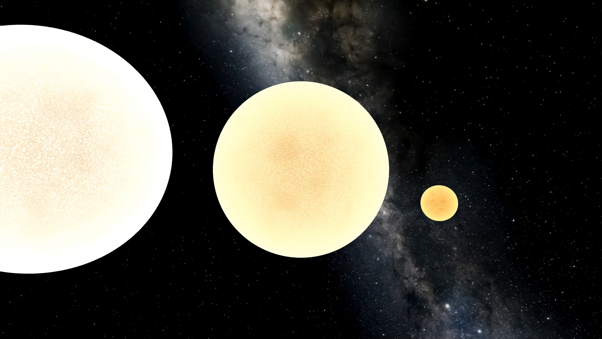 左から太陽、グリーゼ710、ショルツ星