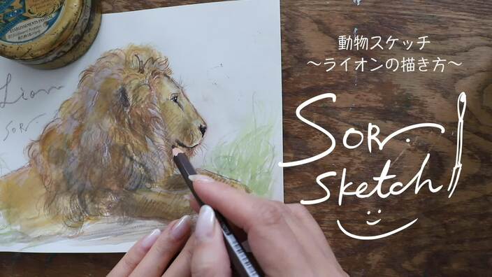 大きなネコ 長丸と三角 丸で描く 百獣の王 ライオンの描き方 絵本作家そらの動物スケッチ そら Yahoo Japan クリエイターズプログラム